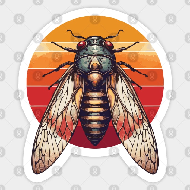 Cicada Retro Sunset Sticker by Heartsake